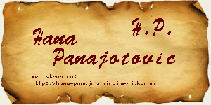 Hana Panajotović vizit kartica